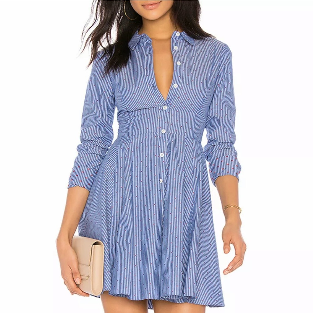 BCBGeneration Long-Sleeve Striped Shirt Dress Sz 4